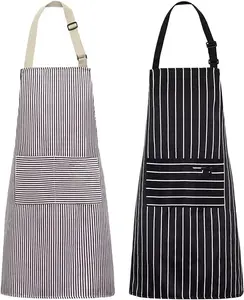2-Pack Adjustable Kitchen Aprons for Women & Men with 2 Pockets – Chef Bib Aprons for Cooking, Baking & BBQ, Comfortable Multicolor Cotton Blend