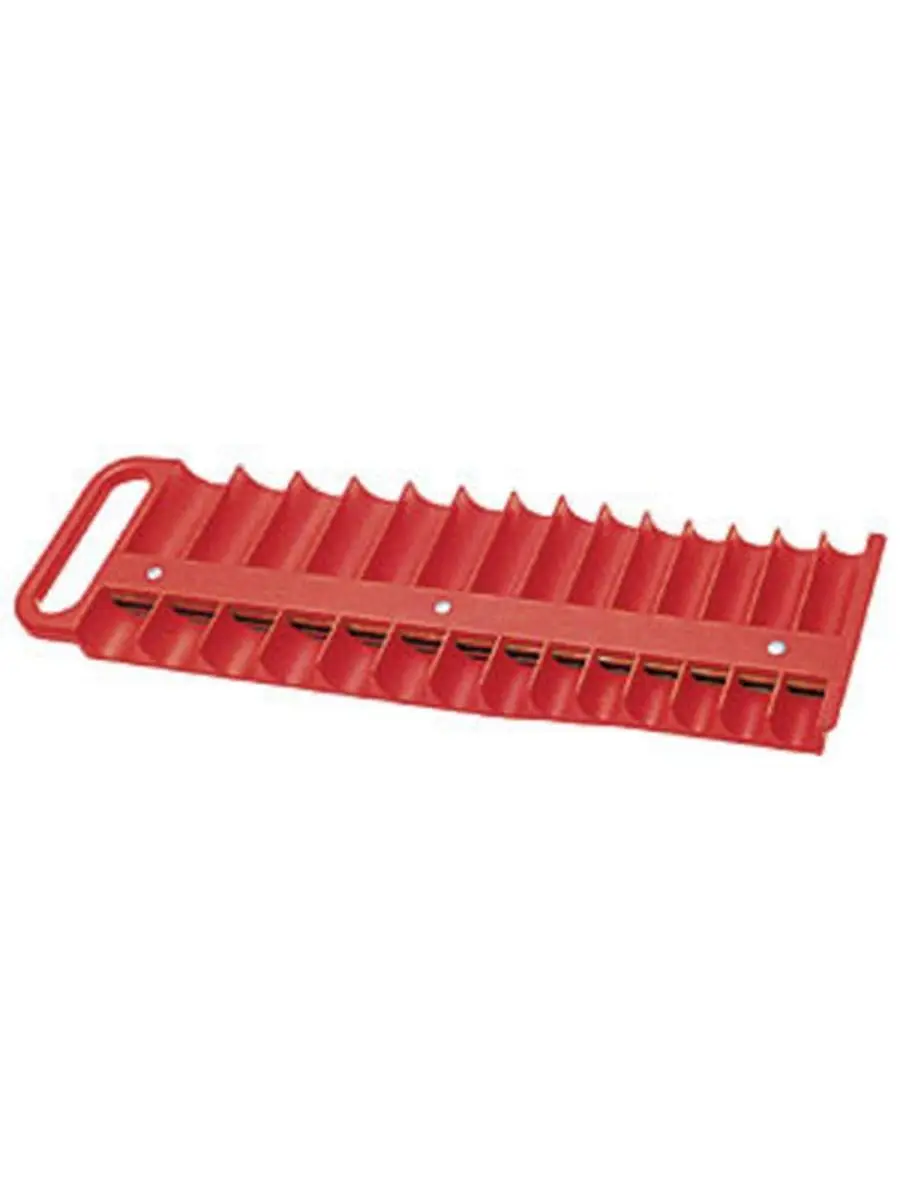 Lisle Large 3/8" Red Magnetic Socket Tray - 28 Slots, ABS Plastic, Powerful Magnets, Home Improvement Tool for Organizing 3/8" Fractional & Metric Electrical Sockets & Accessories