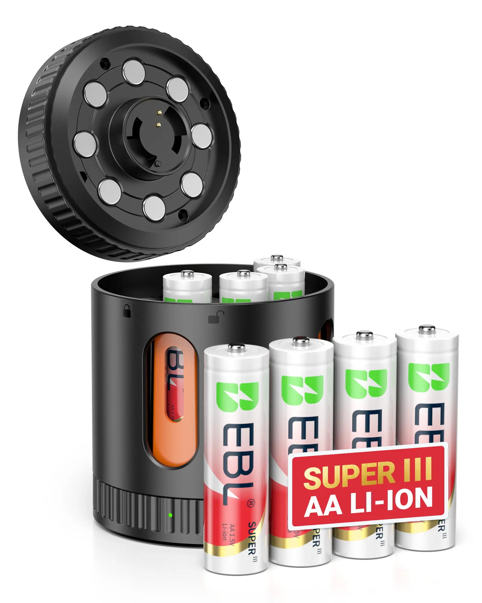 EBL Rechargeable AA Lithium Batteries Ⅲ 3600mWh with Charger