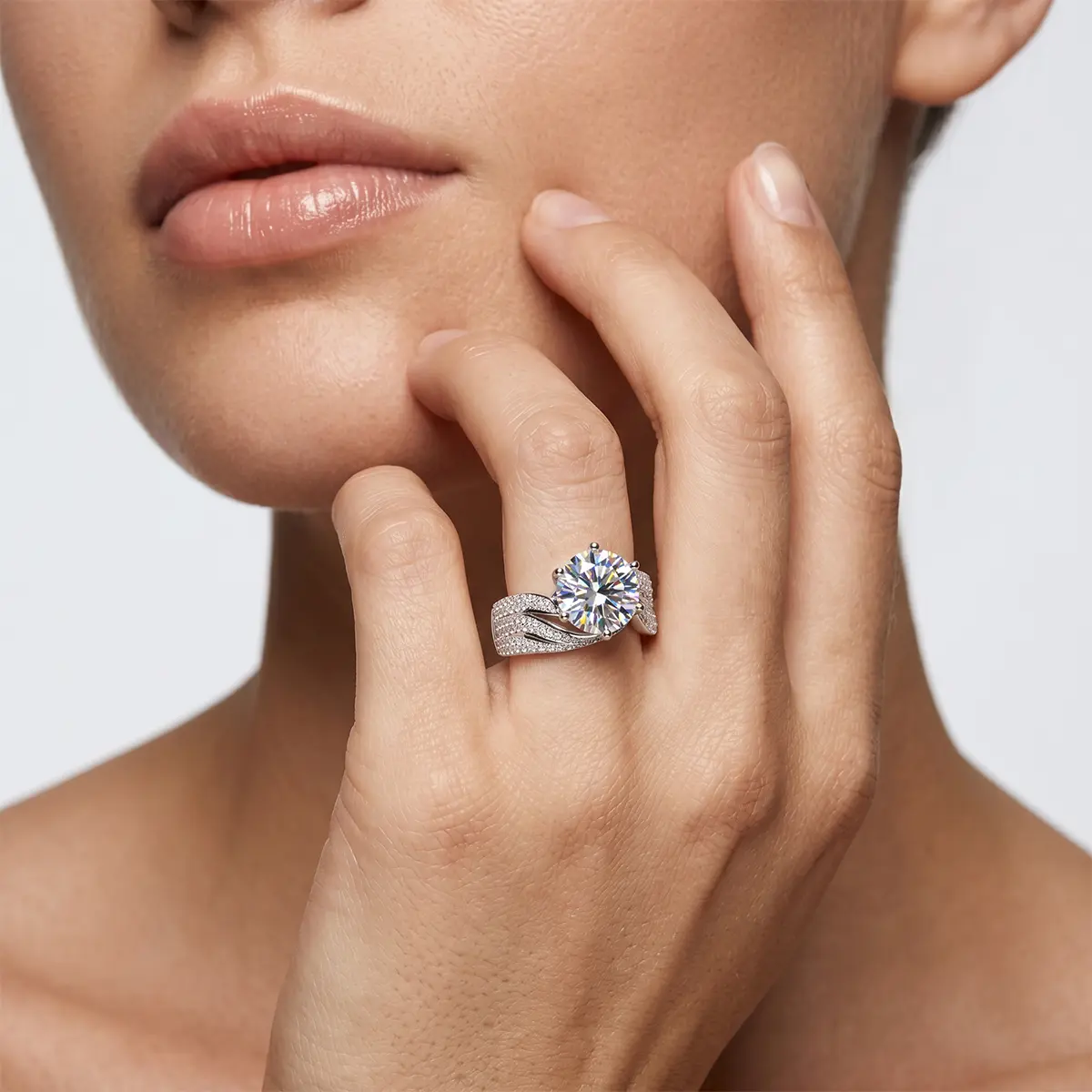 CENLEAR Engagement Ring 3CT/5CT Moissanite Bridal Ring| Luxury Solitaire Ring For Women| Valentine'S Day Wedding Gift For Wife Girlfriend With Box