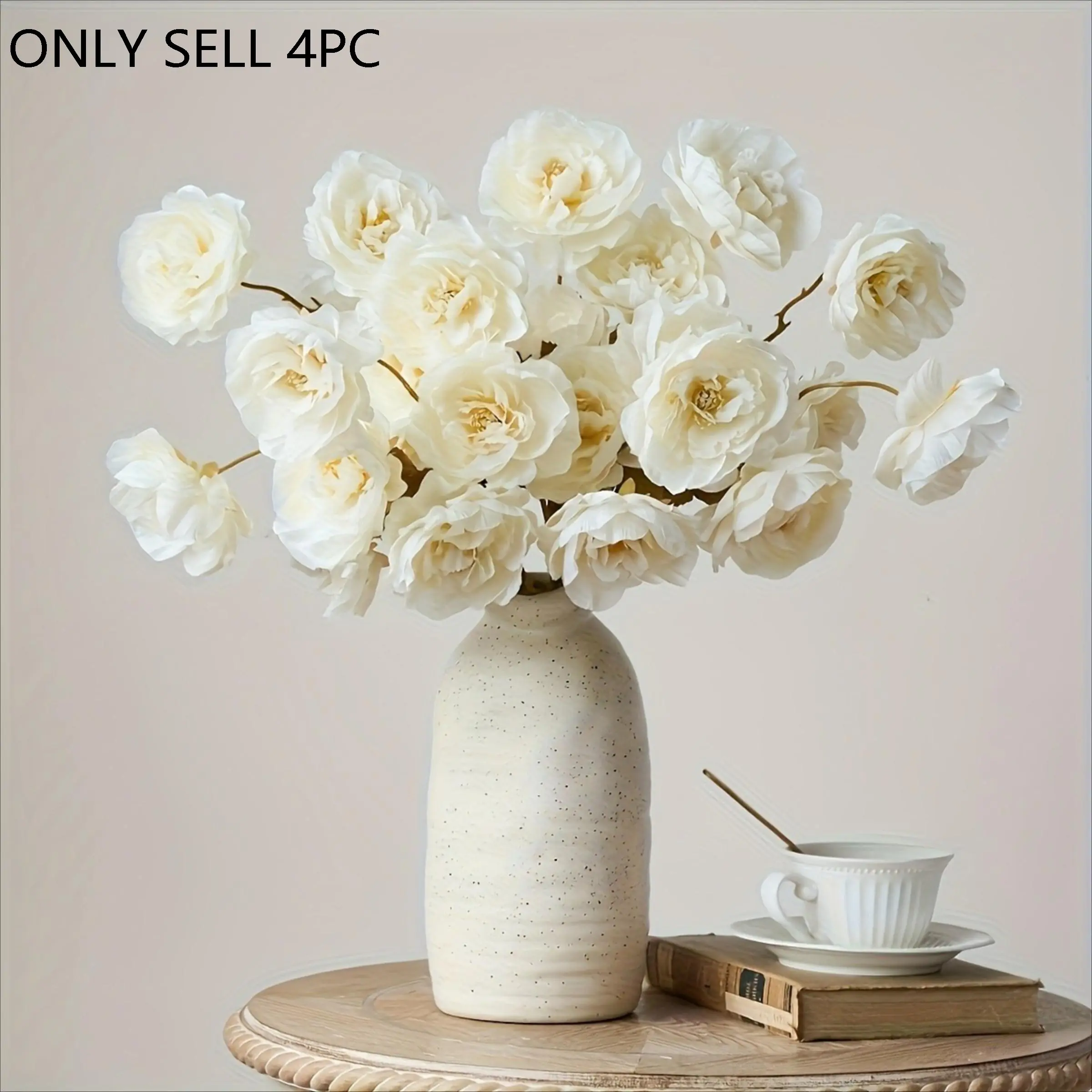 20 Elegant Simulated Peonies Set of 4, Artificial Flower Decorations, Floral Decor, Artificial Peony Flowers, Ideal for Home Decor, Weddings, Holidays, Valentine's Day, Office Decoration, Bouquets