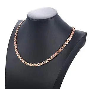 Nandudu Pure Copper Cuban Link Chain Magnetic Necklace - 4500 Gauss Therapy Adjustable Choker, Aids Cervical Spondylosis & Arthritis, Promotes Sleep Health, Modern Fashion Accessories