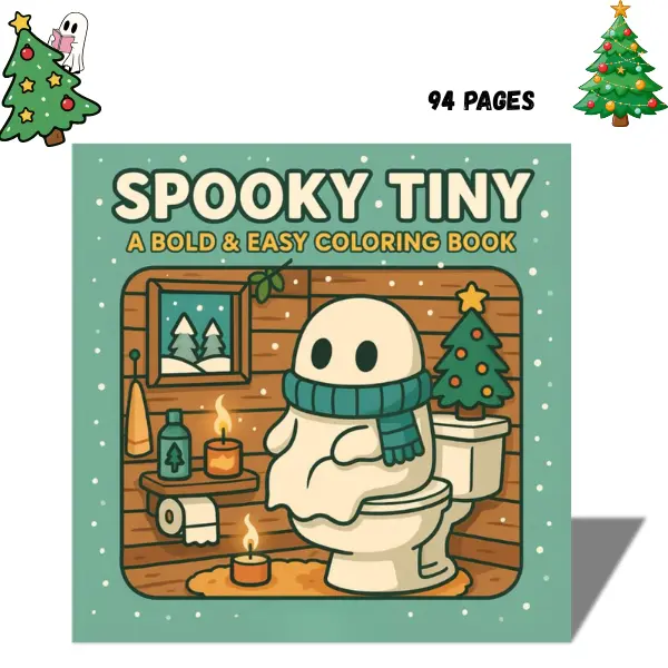 Halloween Coloring Book for Kids & Adults | Spooky Tiny World, Bold & Easy Coloring Book, Cute Ghosts, Pumpkins & Haunted House Coloring Pages