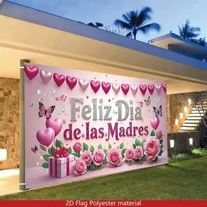 Heart Butterfly Rose Pattern Banner, Photography Background, Home Decor, Living Room, Party, Bedroom, Office, Mother's Day Gift, Wall Decor Banner