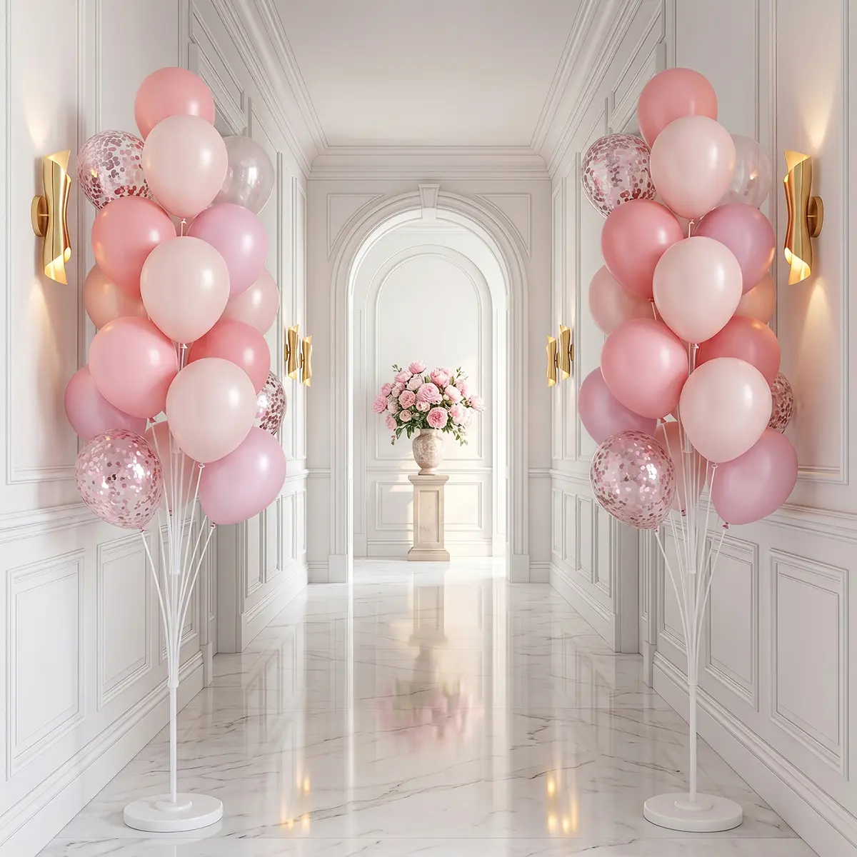 Floor Balloon Stand Set - Balloon Column Kit with Stand, Base and Tower Backdrop for Wedding, Birthday Party Decor