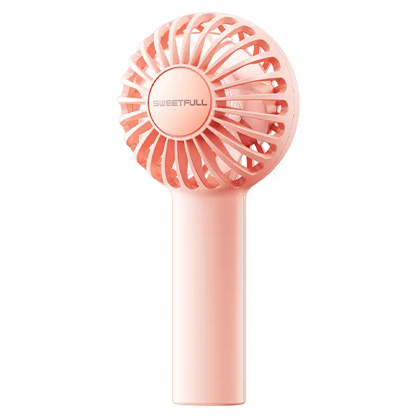 SWEETFULL Mini Portable Fan - Rechargeable Handheld Abs Plastic Fan with Built-in Battery, 3 Speeds, USB Charging, Cute Pink Design, Rechargeable Tech for Travel Essentials, Women, Compact Pocket
