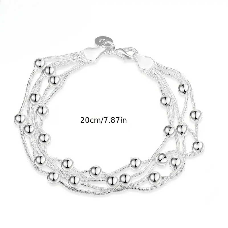 Women's Multi-Layer Boho Vintage Beaded Sports Wristband with Silver-Tone Grape Charm, December Birthstone Armband Jewelry for Holiday Gifting, Boho Vintage Jewelry, Armband Sports Wristbands, Bracelet, Beads, Female, Daily Wear, Retro, Round Beads
