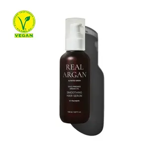 REAL ARGAN Smoothing Hair Serum with Organic Cold-Pressed Aragon Oil and Glycolipids for Dry, Damaged, and Frizzy Hair