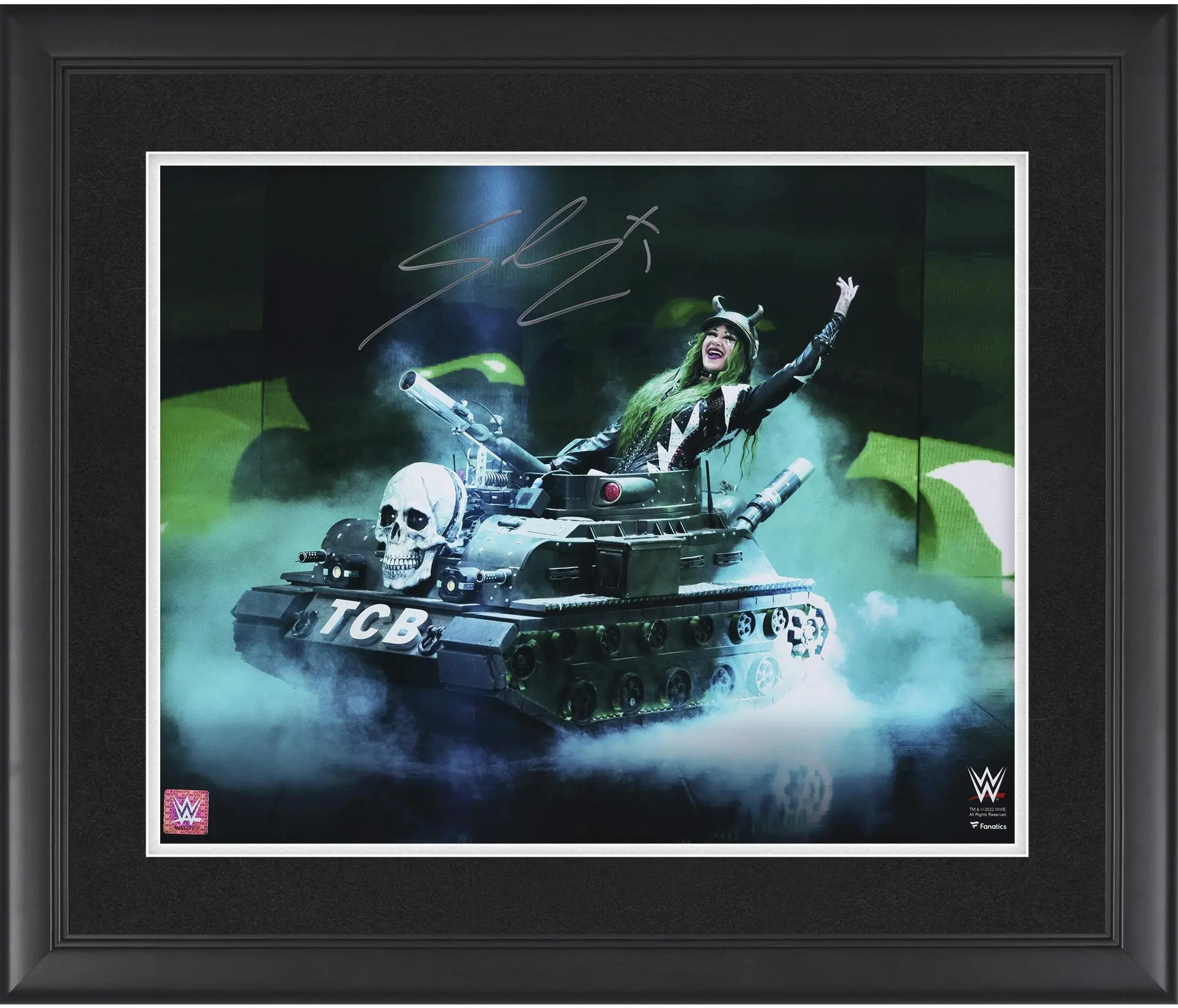 Shotzi Blackheart WWE Framed Autographed 16" x 20" Riding TCB Tank Photograph - Fanatics Authentic Certified