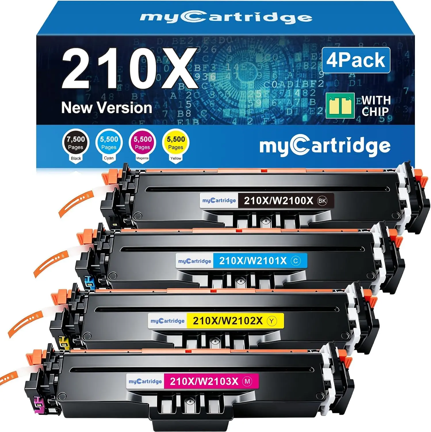 myCartridge Toner for HP 4201dn, 210X Compatible High-Yield Cartridges with Chips, 4-Pack CMYK
