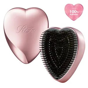 ReFa Heart Brush Rose Gold Heart Shaped Hair Brush - Official Product No Tangle Daily Haircare Detangler Heatless Hair Brush for All Hair Types
