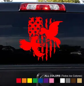 Sticker Gallos peleando bandera usa- Adhesive Vinyl Decal:  usa flag fighting roosters- for Motorcycle, Car, Boats, Glass Doors and Walls | Different Sizes and Colors Available | Easy installation