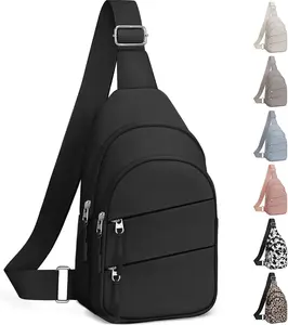 Crossbody Bags for Women, Sling Bag for Men, Small Hiking Backpack Anti Theft Lightweight for Outdoors Travel (M, Black)
