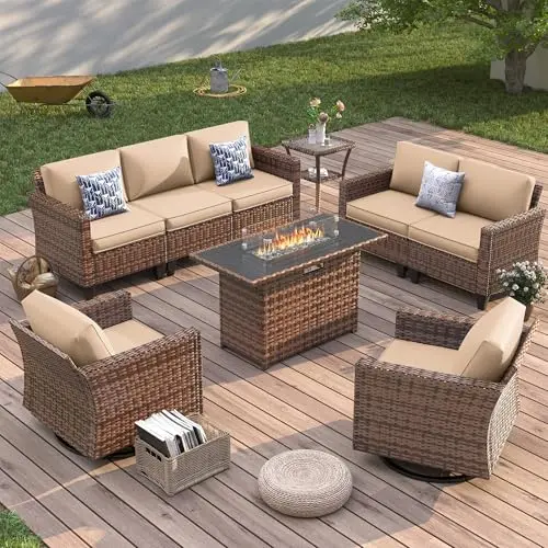 6 PCS/7 Seats Fire Pit Table