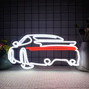 Sports Car-Shaped Neon Sign — Novelty Lighting Car-Themed Wall-Mounted Neon Light for Home Decor | USB-Powered | Ideal for Car-Themed Party Decorations