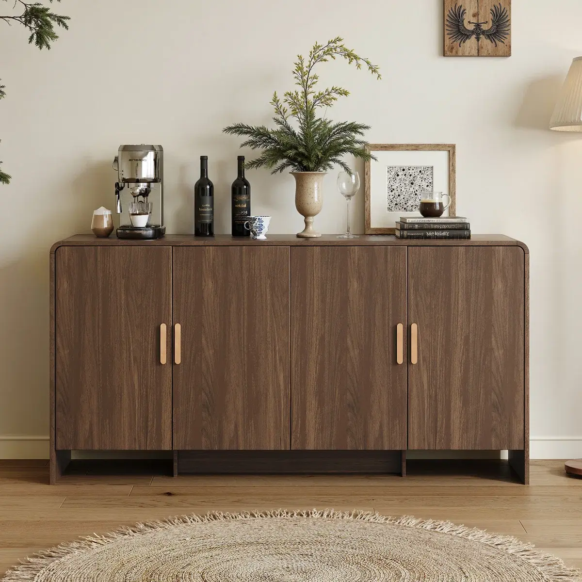 【SummerFinds】ONBRILL Gorgeous 31.5"/60" Buffet Cabinet Sideboard with Storage, Modern INS Coffee Bar Cabinet with Doors, Farmhouse Storage Cabinet with Adjustable Shelves for Living Room Kitchen Hallway,Bedroom Furniture,Christmas Gift