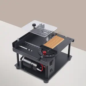 200W Pure Copper Motor Mini Table Saw 7 Speed Adjustable 1000-3000RPM for Wood Jade Acrylic Cutting Grinding Polishing with Power Adapter 10mm Chuck 33mm Depth US Standard Plug DIY Tool Kit