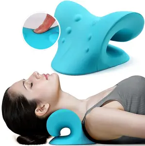 Neck Stretcher,Neck Hump Corrector,Neck and Shoulder Relaxer Cervical Traction Device Pillow for Muscle Relax and TMJ Pain Relief (Blue)#Summervibes