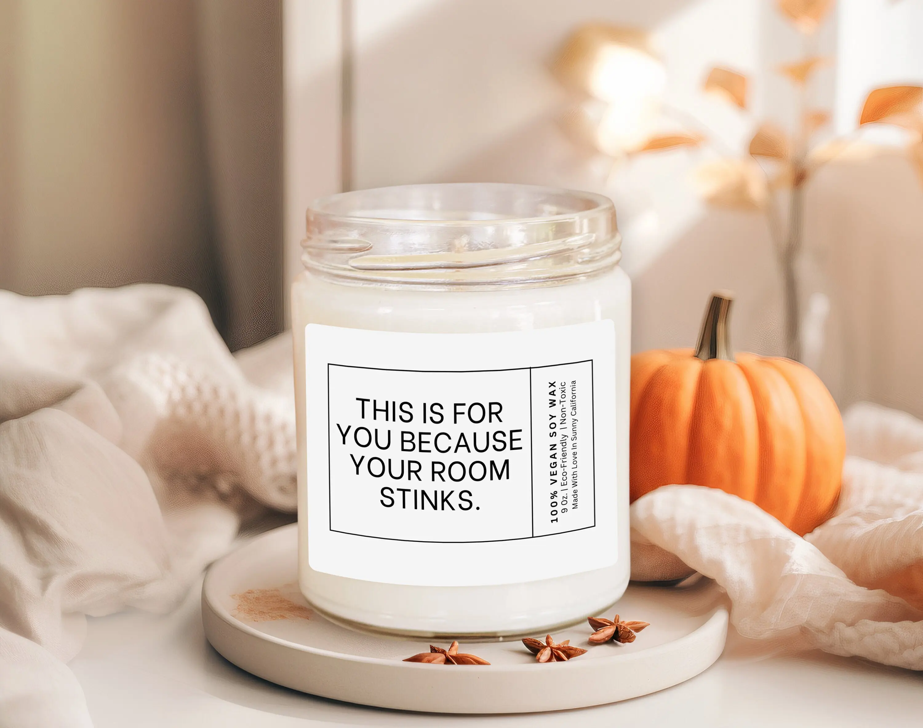This Is For You Because Your Room Stinks Candle, Housewarming Gift, New Home Candle, Soy Wax Candle, Funny Best Friend Gift, Bathroom Candle