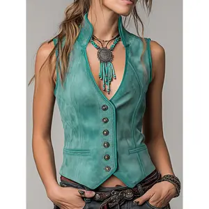 Mint Green Ultra-Fine Fiber Bohemian Style Fitted Tank Top ZLLZ