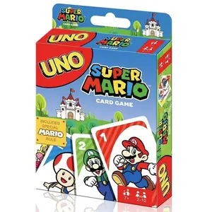 Mario Anime Uno Card Game, Double-Sided, 2-4 Players, Fast-Paced Family Fun, Interactive Party Game, Ages 6+, Christmas Birthday Gift, Party Game Cards
