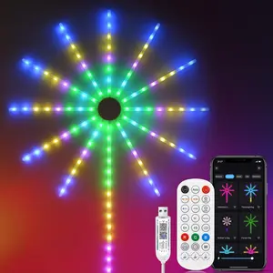 Waterproof RGBIC Christmas Firework Light, USB Powered LED Light String, Smart APP Control LED Light, Indoor Room Outdoor Garden Party Camping Holidays and Festivals Decor, Light Decoration