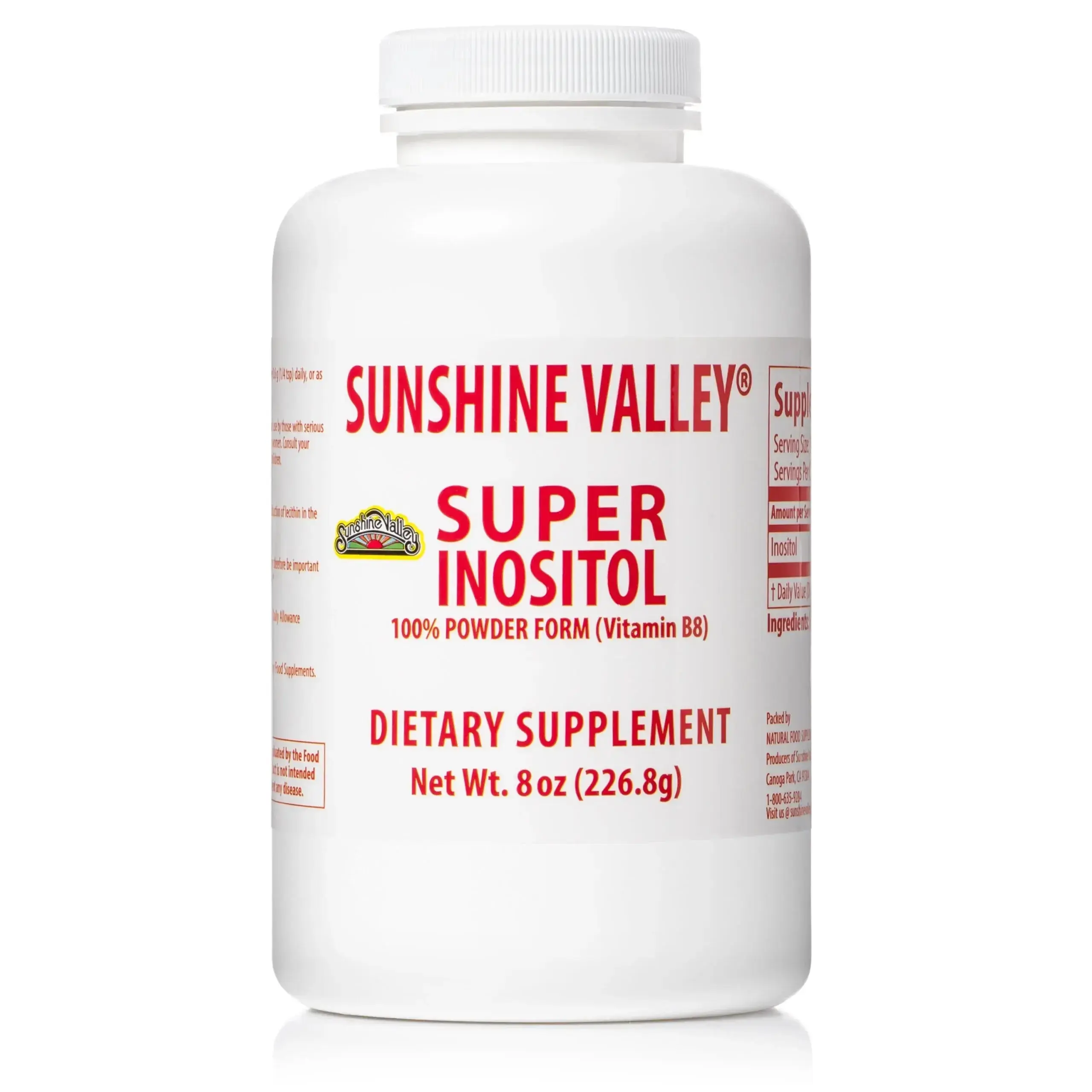 Sunshine Valley® Super Inositol Dietary Supplement Powder Eight Ounces