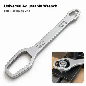 Universal Self-Tightening Wrench, Double-Ended Adjustable Multi-Size Wrench for Home Repair, Plumbing, Bike & Car Maintenance Multi-Purpose Ratchet Set