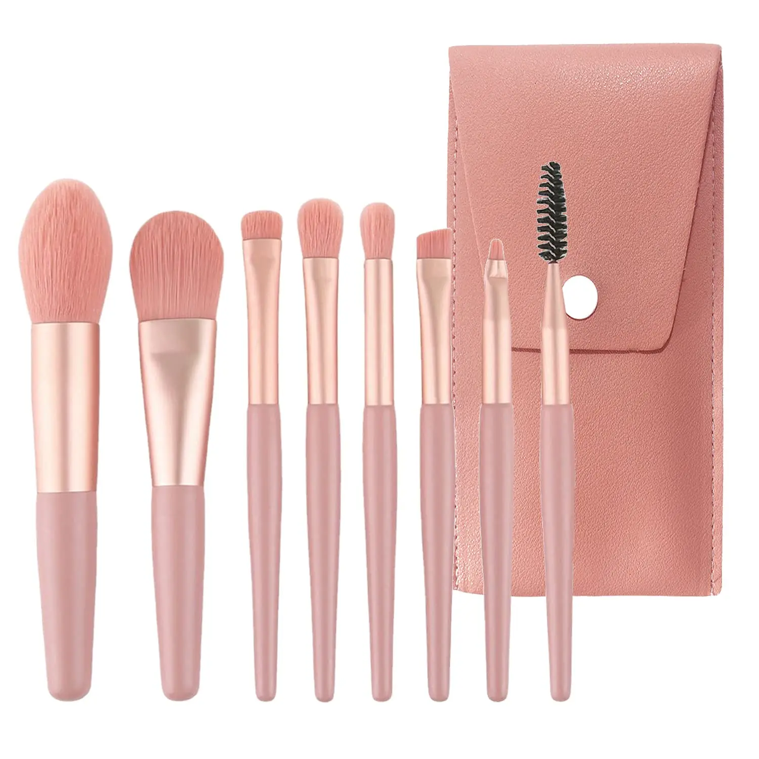 Makeup Brushes 8 Pieces Makeup Brush Set, Makeup Brushes Foundation Blend Blush Concealer Eye Shadow Blend Eye Liner Makeup Brush Set for Travel Makeup Bag (Apricot)