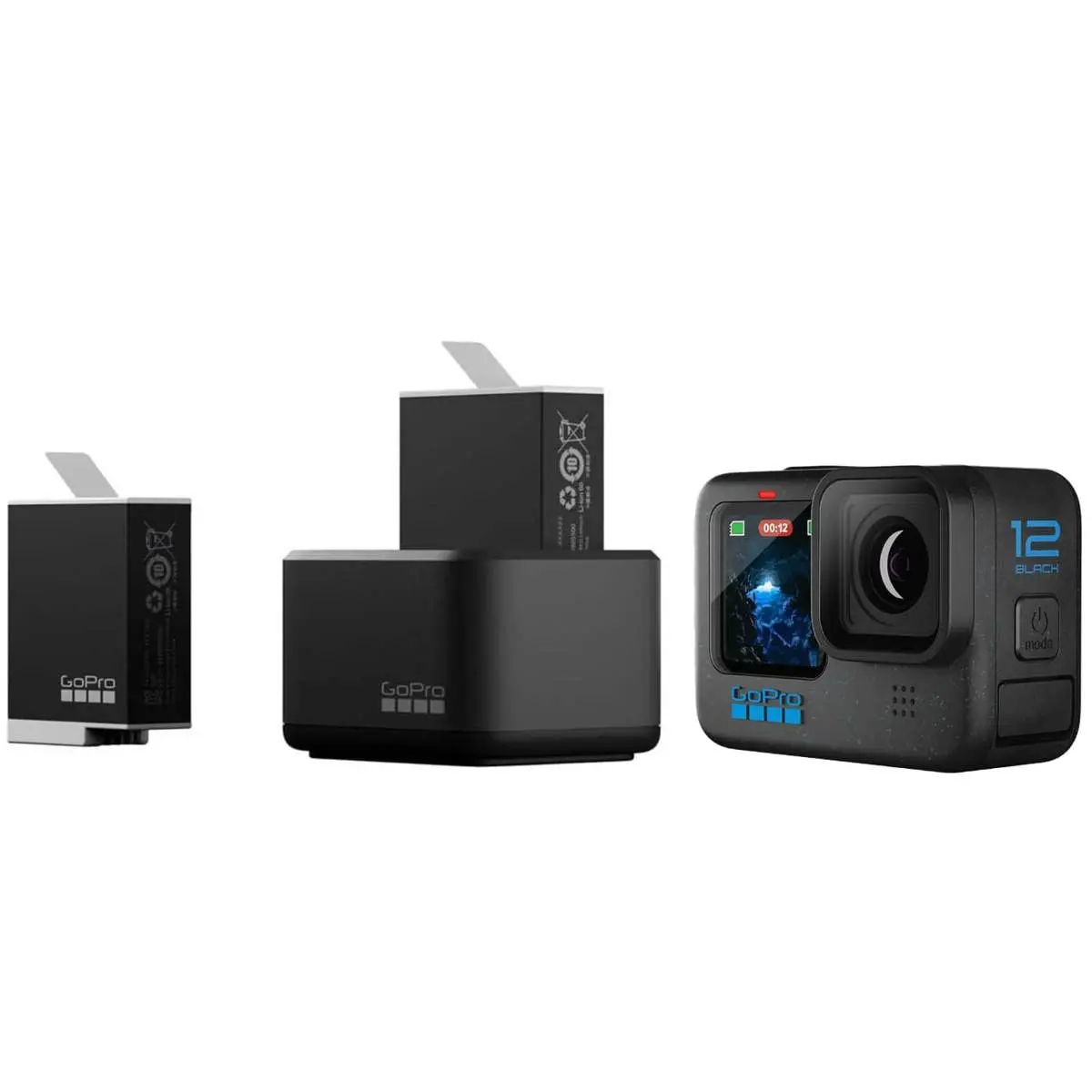 GoPro Dual Battery Charger and 2x Enduro Li-Ion Battery for HERO12/11/10/9 Black Camera
