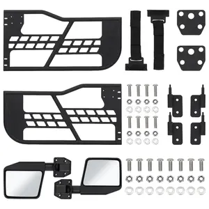 GARVEE Off Road Tubular Trail Doors with Side View Mirror Compatible with Wrangler JL 2018-2025 - Set of 2 Tube Half Doors for Offroad Adventure