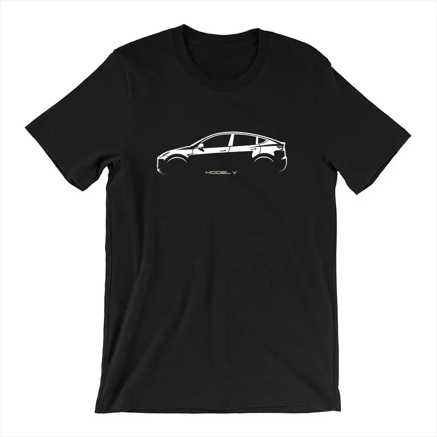 Tesla Model Y Silhouette Logo 3 S X EV Electric Graphic T-Shirt Sweatshirt Hoodie,  Car Enthusiast Lover Tee