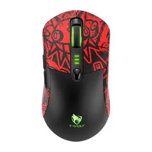 Three-mode gaming mouse, wireless Bluetooth with anti-slip stickers, lightweight for esports