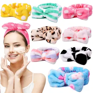 8 Pcs Spa Headbands for Women Facial Makeup Headband Stocking Stuffers for Women Teen Coral Fleece Easter Basket Stuffers Goodie Bags Gift Baskets Easter Gifts Hair Band Party Favors Mothers Day Gift UMIKU