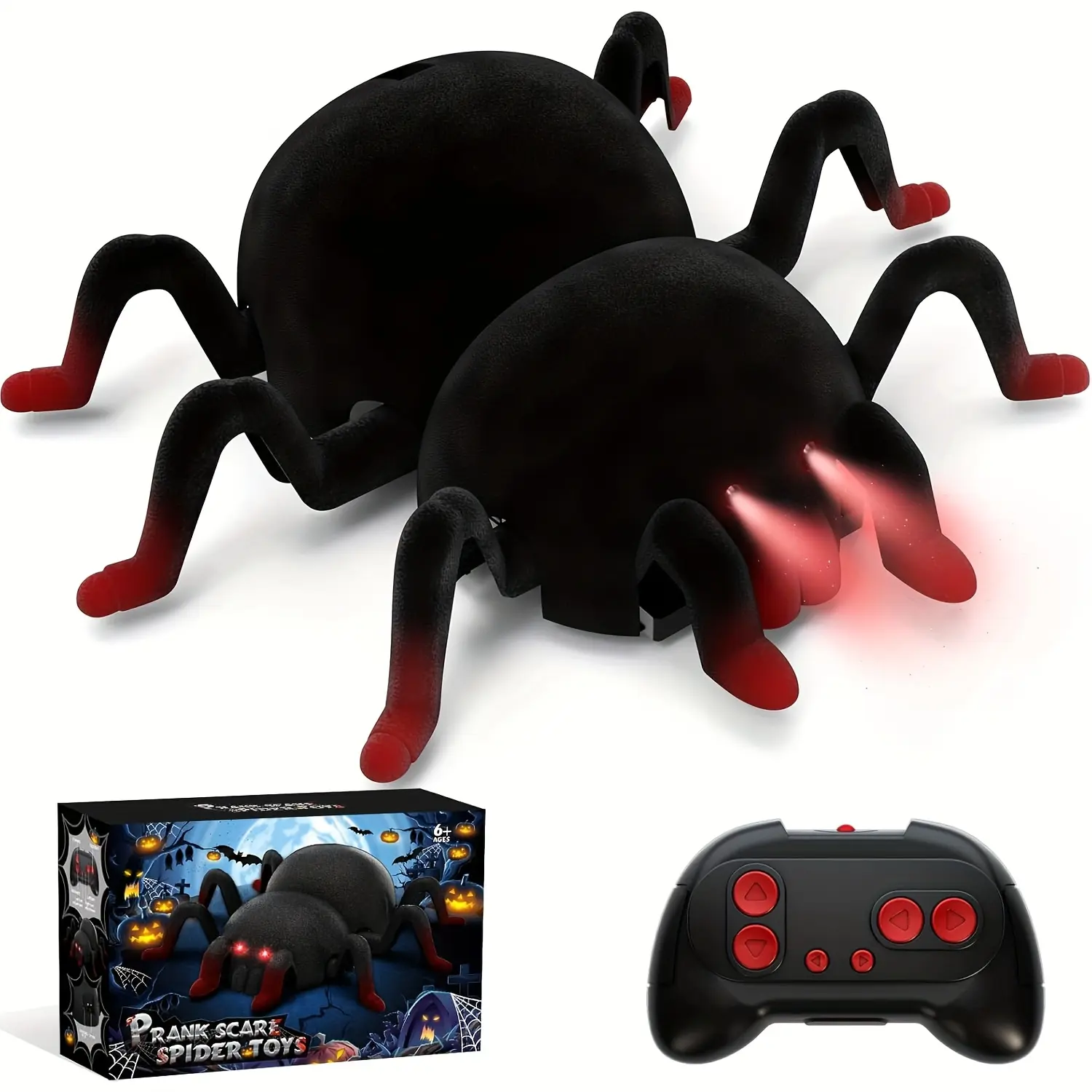 Plastic Remote Control Crawling Wolf Spider Robot - Realistic Look Electric Wall-Climbing Toy, Indoor Robotic Animal