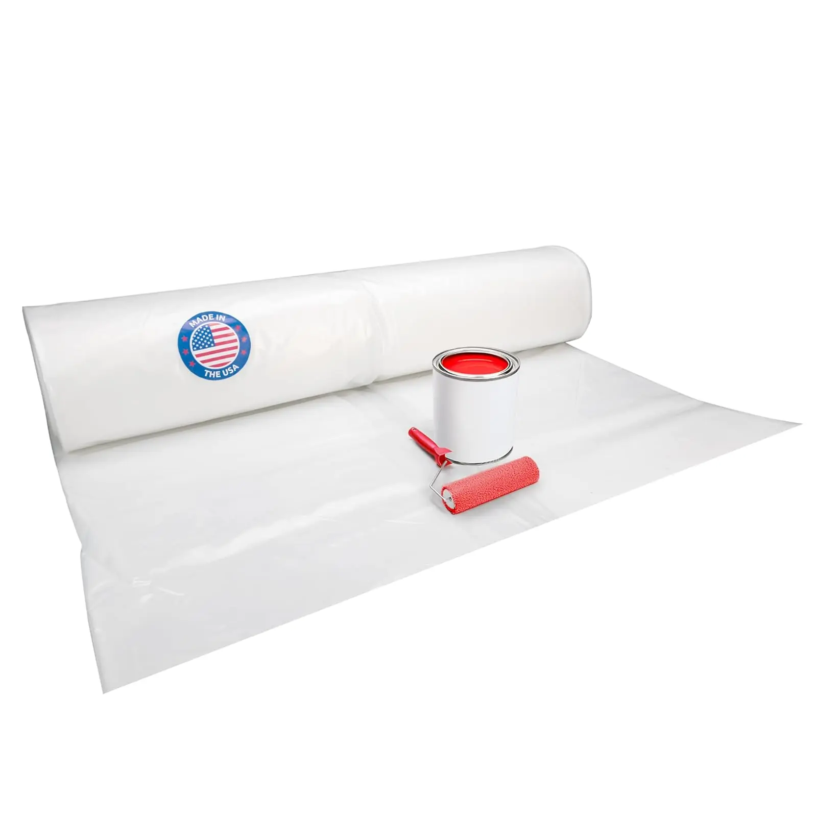 Plastic Sheeting 6 mil, 12' x 50' (600 sq. ft.) - Thick Semi-Clear LDPE Plastic Sheeting Heavy Duty for Construction and Painting - Vapor Barrier Plastic Sheeting - Roll of Plastic by IDL Packaging