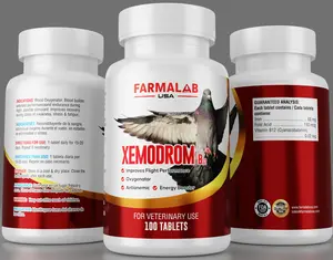 Farmalab Xemodrom B-12 Bird Supplement for Pigeons, 100 Tablets - Oxygenator, Energy Booster, Anti-Anemia Support with Folic Acid for Improved Flight Performance