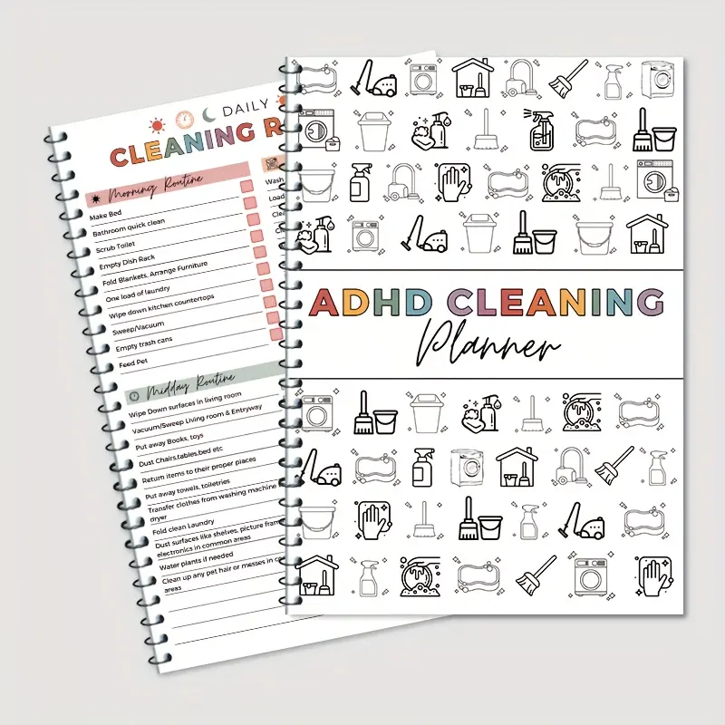 36% Attention Deficit Disorder Clearance Board - A collection of daily, monthly, monthly, and annual household cleaning products, including household checklists, quick cleaning techniques, seasonal photos, and cleaning. It is used in rooms, bathrooms