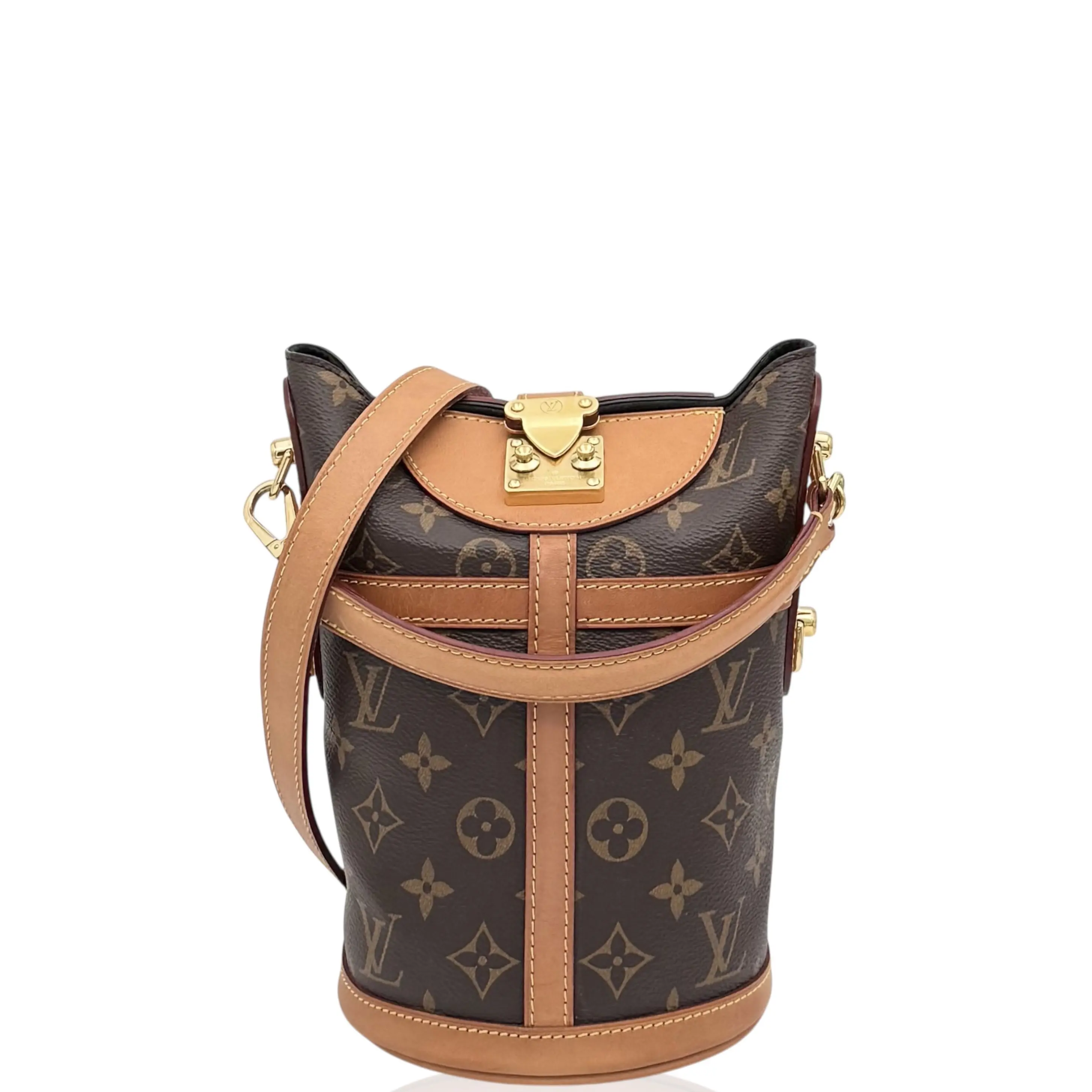 Pre-owned Louis Vuitton Leather travel bags Duffle Bag Monogram Brown (kc1104o4)