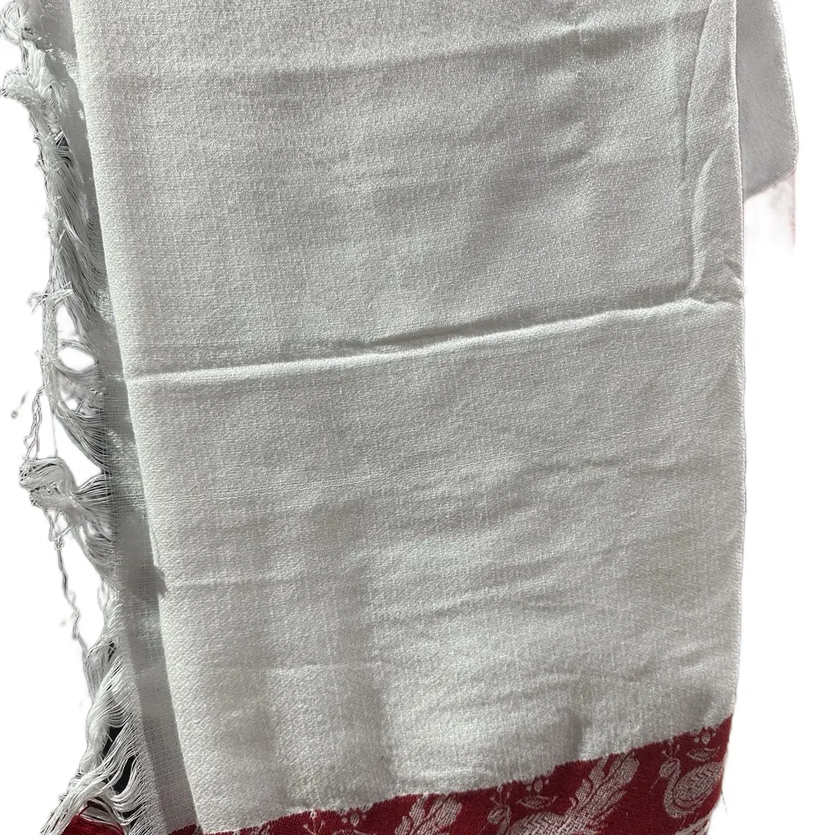 Pure cotton Newari Gacha Shawl in Mayur Border - Traditional Style