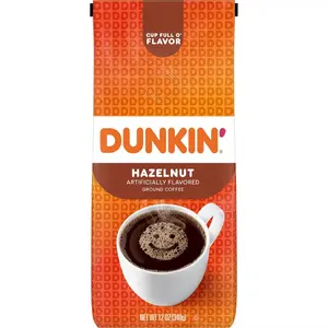 Dunkin' Hazelnut Flavored Medium Roast Ground Coffee Sweet Beverage