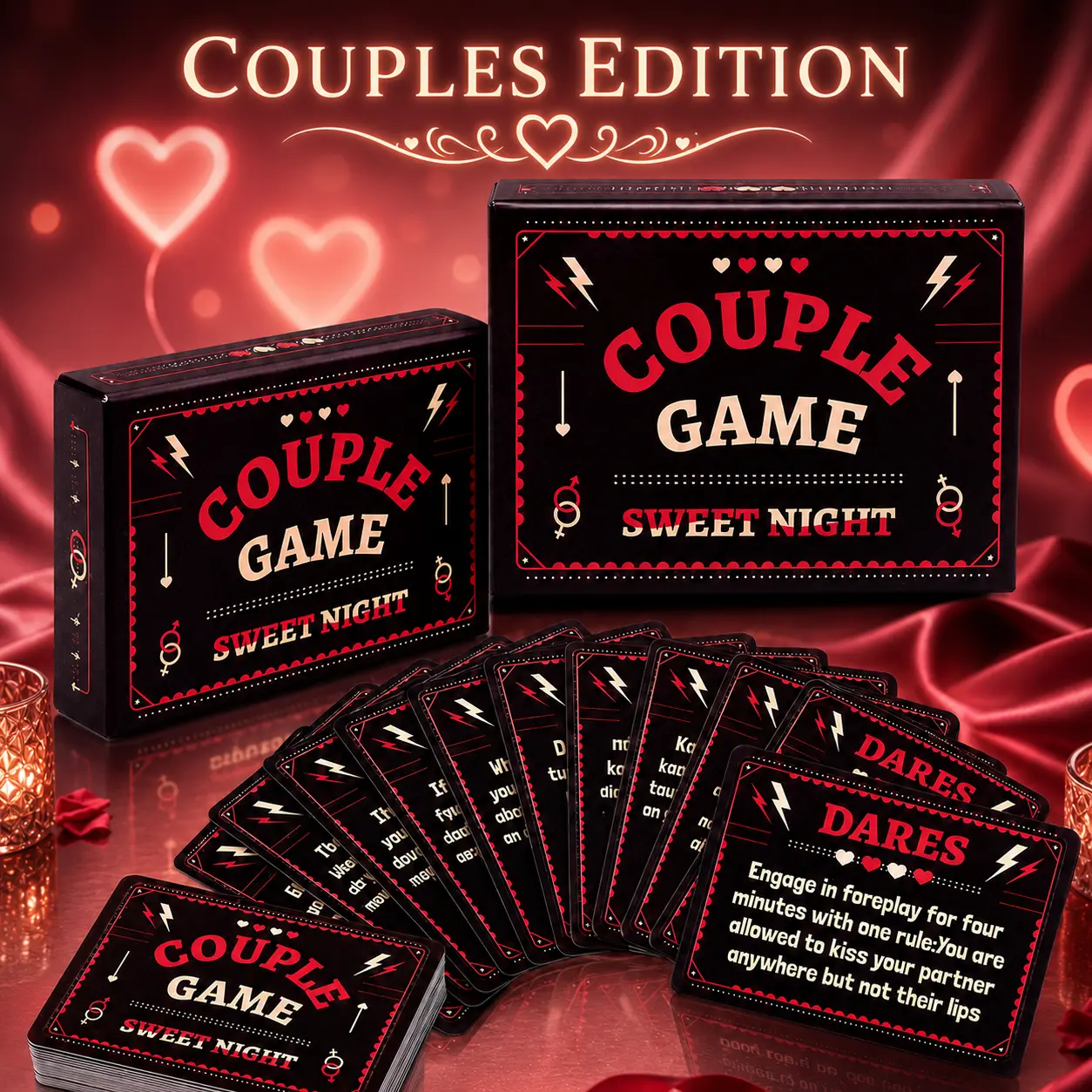 Couple Edition Card Game -50 Conversation Cards Suitable for Couples, Adults, and Teenagers - a Two Player Game for Unforgettable Date Nights and Game Nights, for 2 Players and Above