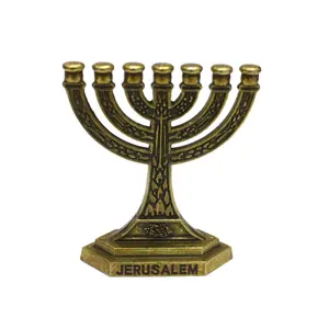 7 Branch Candle Holder Jerusalem Candlestick Candelabra Home Desktop Ornament