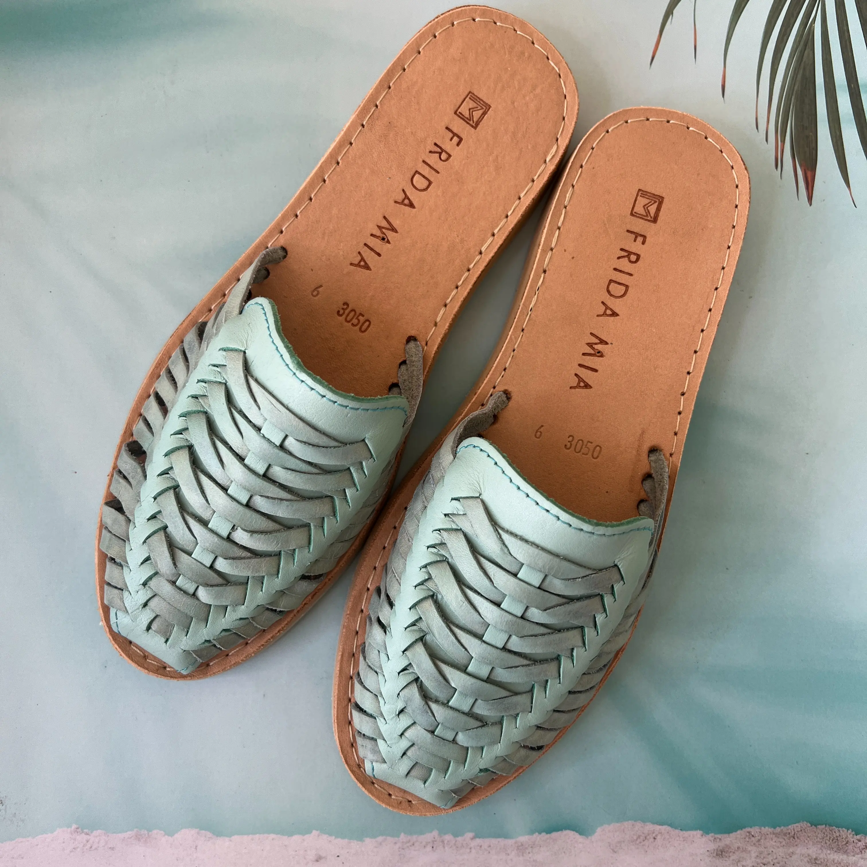 Mexican Huarache Sandals - Boho- Hippie - Vintage - Mexican - Leather - Shoes - Handmade - Gift for her - gift for mom - comfortable shoes - mules - mint slip on shoes