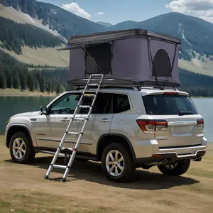 fathersdaygift VEVOR Rooftop Tent Hard Shell, Naturnest Rooftop Tent Hardshell for 2-3 Person, Hard Shell Roof Top Tent with Telescopic Ladder Thick Mattress, Waterproof Windproof for Jeep SUV Van Pickup Truck