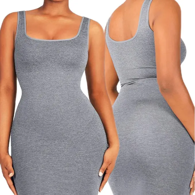 square neck skirt-Gray