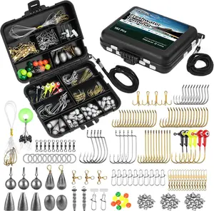 KastKing MadBite Fishing Kit – 182/265/400PCS Complete Tackle Set with Hooks, Sinkers, Bobbers & Storage Box for Bass, Trout & Panfish Fishing