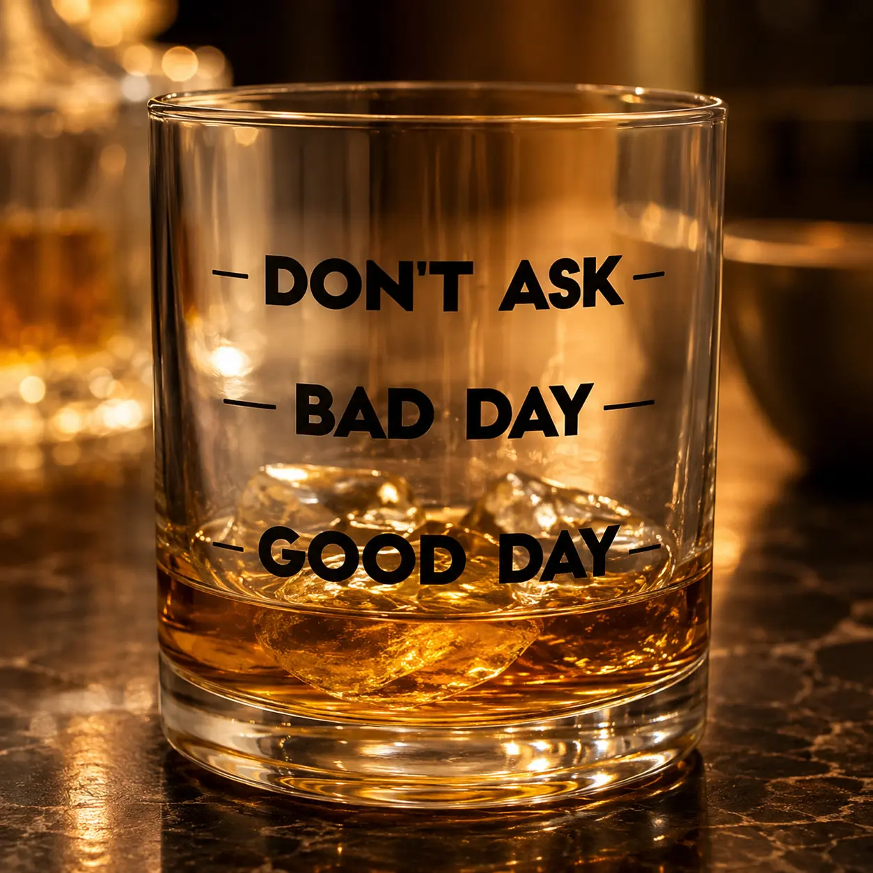 Bad Day Or Good Day Custom Printed Whiskey Glass, Personalized Pint Glass, Stemless Wine Glass, Funny Drinking Glass, Custom Name Glass, Personalized Gift Glass, Beer Glass, Wine Tumbler, Graphic Printed Glass Cup