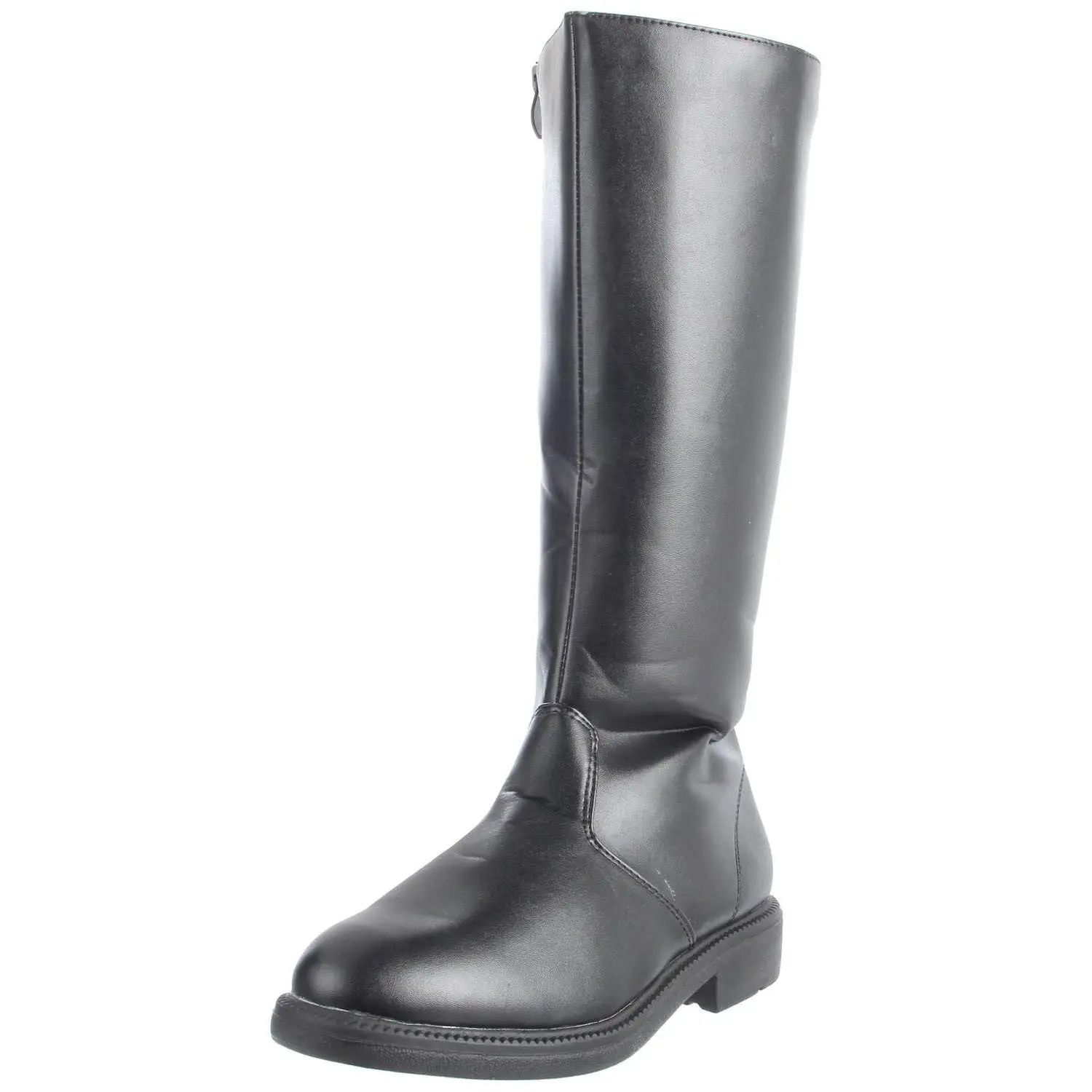 FUNTASMA CAPTAIN-100 Black Stylish Boot, Fashion-Focused Footwear, Closed, Pu Leather, 1 In, Knee-High, Chic, Casual, No, Shoe, L (Mns 12-13), Shoe Boot, Low Heel, Leather & Faux Leather