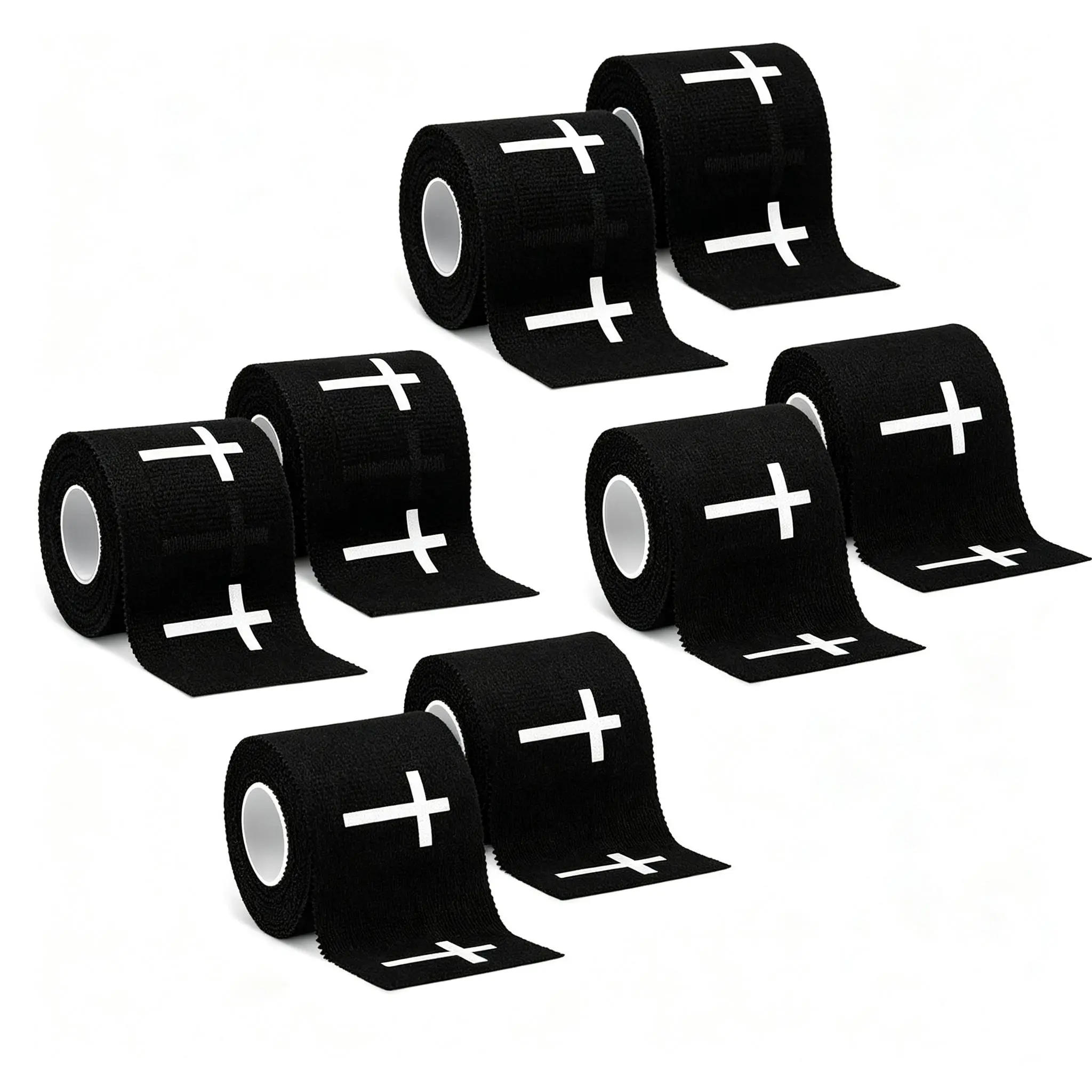 Christian Athletic Tapes Religious Sport Tape with Cross White Black Bible Verse Wrist Tapes Cross Athletic Wrist Tape for Sports Gymnastics Tennis Boxing Athlete First Aid Injury Wrap, 2inx23ft
